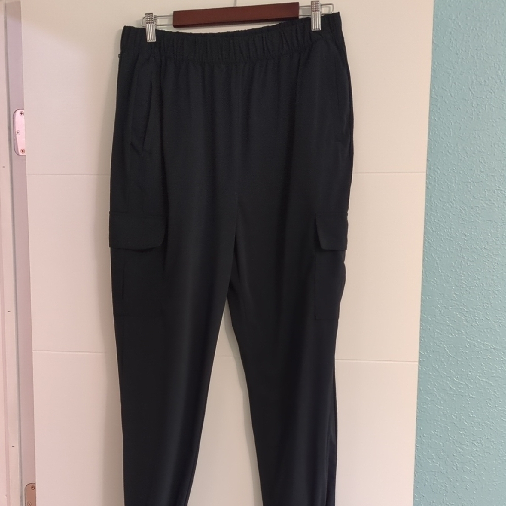 Blanc Noir Black Joggers Athleasure Outdoor Running Travel Pants Sz L